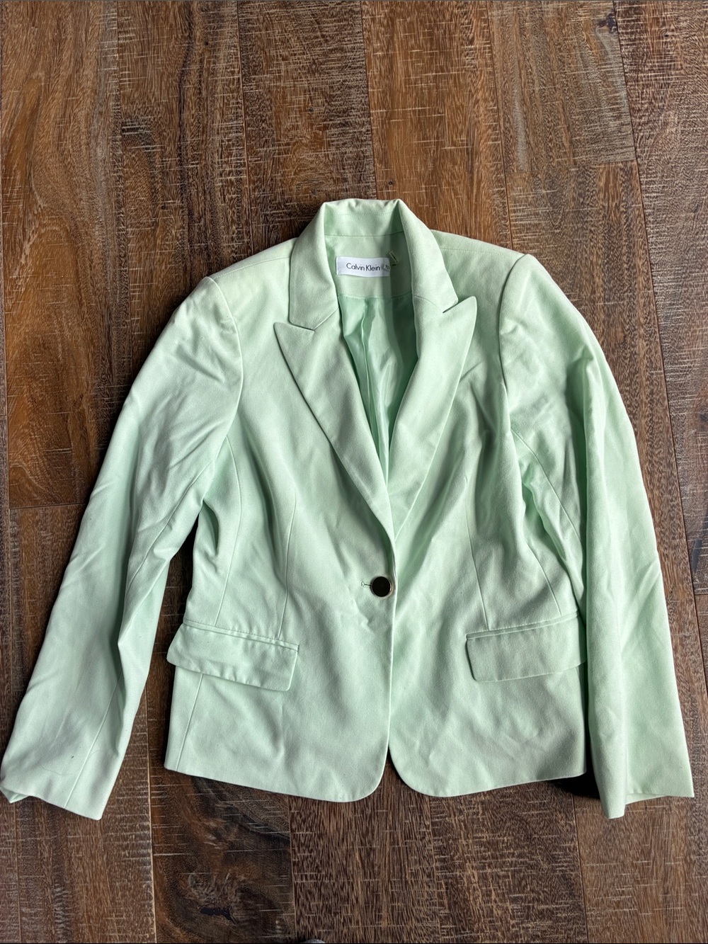 Calvin Klein Light Mint Single-Button Blazer